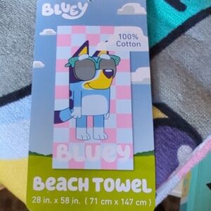 New Bluey Beach Towel with Sunglasses